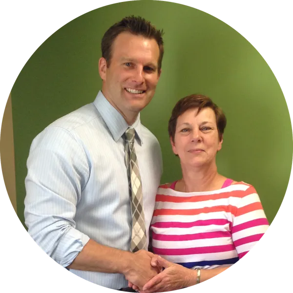 Karen H. with Dr. Peter Lynch at Tri-States Chiropractic