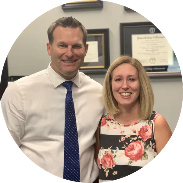 Monique B. with Dr. Peter Lynch at Tri-States Chiropractic